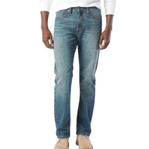 Signature by Levi Strauss Mens S51 Straight Jeans Blue Medium Wash Stretch 32x34